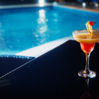 Enjoy a cocktail by the Manta Lodge pool area