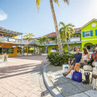 Onsite plaza at Ports of Call Resort in Turks & Caicos – includes a variety of restaurants, services, shopping, a spa, and more