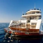 The dive platform on Sea Serpent Grand, Red Sea.