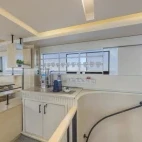 The espresso machine and hot water area by the dining area, on Sea Serpent Grand, Red Sea.