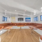 View of the fly deck indoor relaxing area on Sea Serpent Grand, Red Sea.