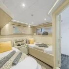 A lower deck twin room on Sea Serpent Grand, Red Sea.