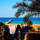 View to sea from the Dive Club at Wadi Lahmy Azur Resort, Egypt.