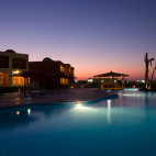 Pool at night at Wadi Lahmy Azur Resort, Egypt.