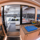 Kitchen on board Water & Wind liveaboard in the Azores