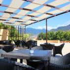 Outdoor dining at Hotel Dom Pedro in Madeira