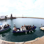 Dive boats in Lanzarote.