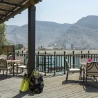 Balcony & view of Hajar Mountains from Atana Musandam Resort in Oman
