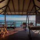 Water villa balcony at Filitheyo Resort, Maldives