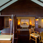Looking into the water villa at Filitheyo Resort, Maldives