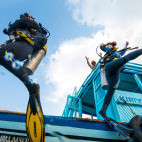 Divers staying at Barefoot Eco Resort in the Maldives