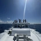 Boat in Hanifaru Bay, the Maldives.