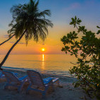Sunset from Boutique Beach on Dhigurah Island