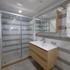 Lower deck standard bathroom on board Emperor Explorer liveaboard in the Maldives.