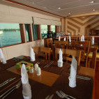 Dining on board Emperor Leo liveaboard in the Maldives