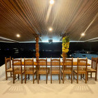 Dining area on board Mariana liveaboard in the Maldives