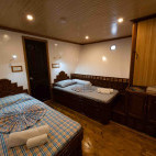 Twin cabin on board Mariana liveaboard in the Maldives.