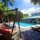 Swimming pool at Reethi Beach in the Maldives.
