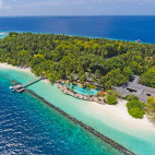 Aerial of Royal Island Resort & Spa in the Maldives
