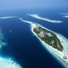 Aerial of Vilamendhoo Island Resort, Maldives