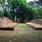 Mayan ball court ruins in Belize.