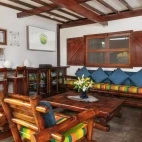 The communal area at Wooden House Lodge, Isabela Island, Galapagos
