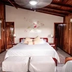 A standard double room at Wooden House Lodge, Isabela Island, Galapagos