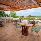 The hotel terrace at La Isla Hotel, Santa Cruz, Galapagos