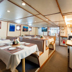 Dining on board Sea Hunter in Cocos Island.