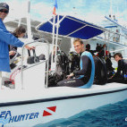 Sea Hunter skiff in Cocos Island