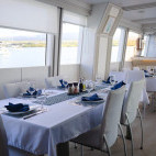 Dining room on board Humboldt Explorer in the Galapagos Islands