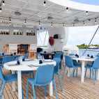 Outdoor dining on board Humboldt Explorer in the Galapagos Islands
