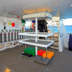 Dive platform on board the MY Aqua liveaboard in the Galapagos.