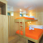 Lower deck cabin on board the MY Aqua liveaboard in the Galapagos.