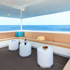 Upper deck lounge on board the MY Aqua liveaboard in the Galapagos.