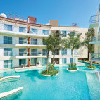 Swimming pool at The Fives Beach Hotel & Residences in Playa del Carmen, Mexico.