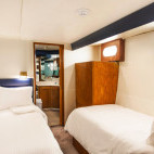 Inde suite on board the Nautilus Gallant Lady liveaboard in the Sea of Cortez, Mexico