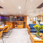 Lounge on board the Nautilus Gallant Lady liveaboard in the Sea of Cortez, Mexico