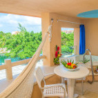 Terrace marina at Puerto Aventuras Beach Club in Mexico.