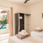 Twin bedroom at Underworld Tulum, Mexico