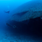 Wreck in Bikini Atoll.