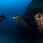 Wreck in Bikini Atoll.