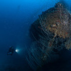 Wreck in Bikini Atoll.