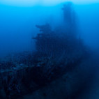 Wreck in Bikini Atoll.