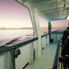 Dive deck on board Pacific Master liveaboard