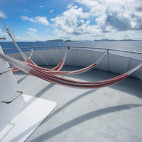 Sun deck on board Pacific Master liveaboard.