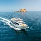 Aerial view of the Vision liveaboard, Oman.