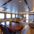 The salon area on the Vision liveaboard, Oman.