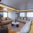 The salon area on the Vision liveaboard, Oman.