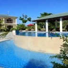 Part of the pool area with sheltered lounge area at Nasama Resort, on Efate Island, Vanuatu.